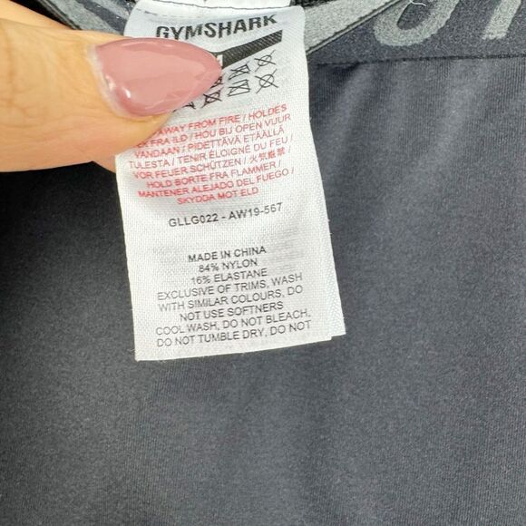 GYMSHARK | Seamless Fit Cropped Leggings Black & Gray Women’s Size Medium - Picture 6 of 7